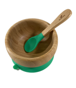 used Avanchy Bamboo Bowl and Spoon Set, Green