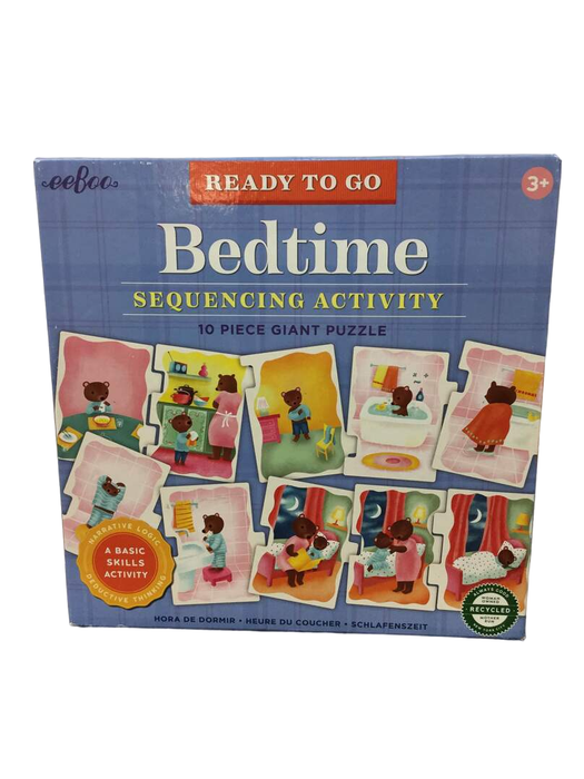 used Eeboo Ready To Go Puzzle, Sequencin Activity, Bedtime