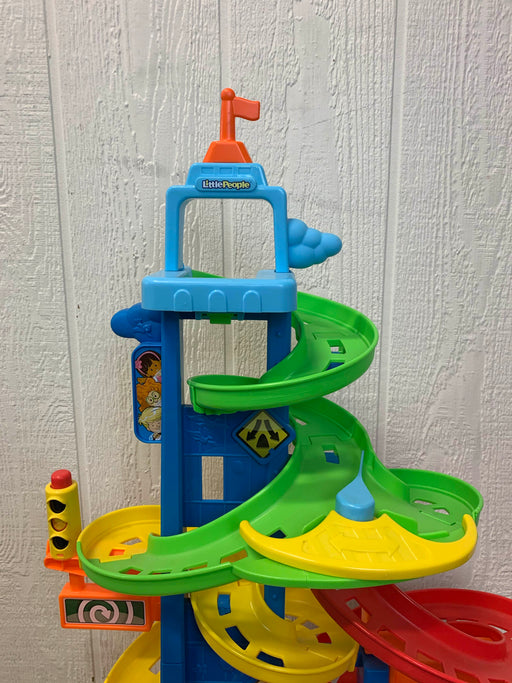 secondhand Little People City Skyway Take Turns Ramp Tower