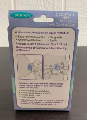 Lansinoh Contact Nipple Shields with Case, 20 mm - 2 ct