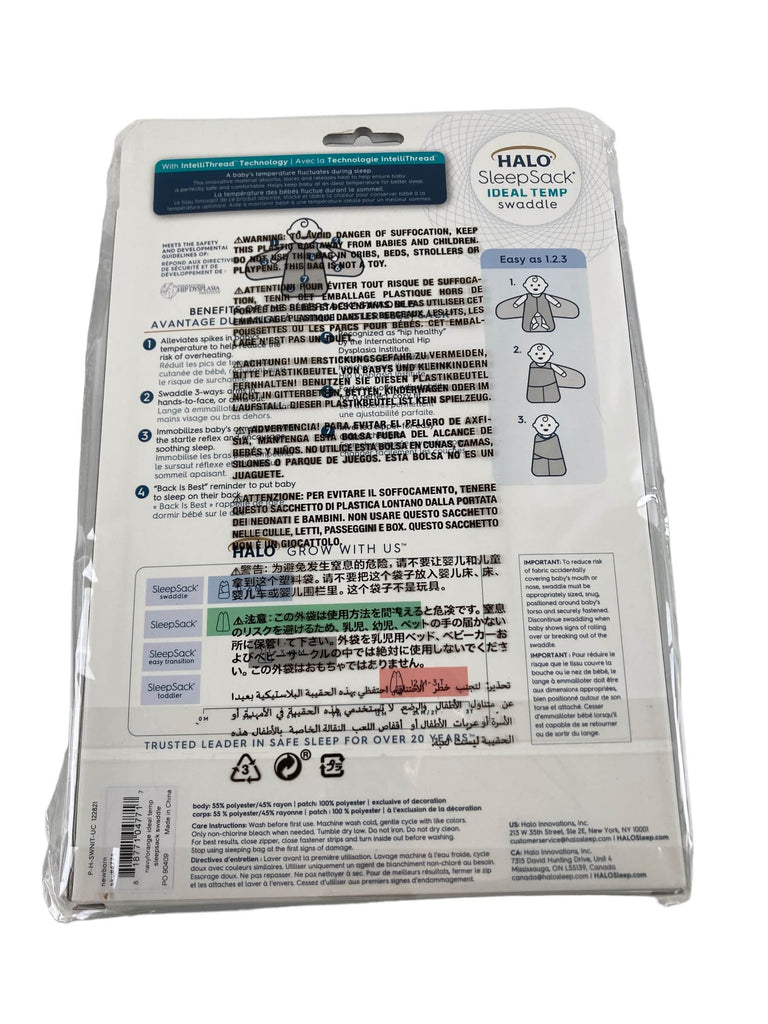 Halo SleepSack Swaddle, Newborn, Ideal Temp, Navy