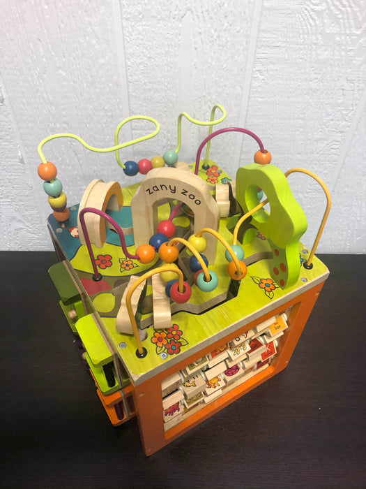 used B. toys Zany Zoo Wooden Activity Cube