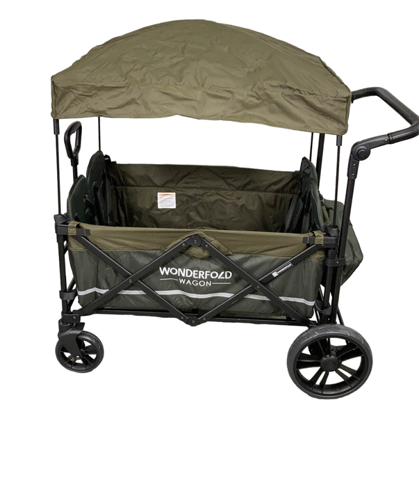 secondhand Wonderfold X4 Push & Pull Quad Stroller, 2022, Woodland Green