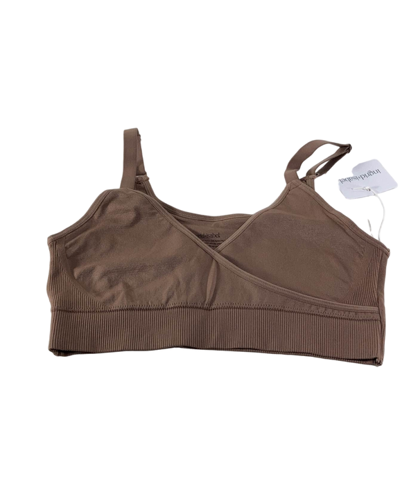 used Ingrid & Isabel Cooling Crossover Nursing Bra, Small Deep Taupe