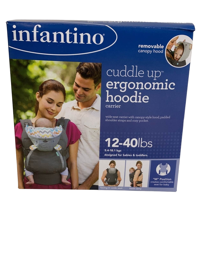 Infantino Cuddle up Ergonomic Hoodie Baby Carrier, 2-Position, Gray Bear