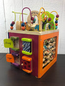 used B. Toys Zany Zoo Wooden Activity Cube