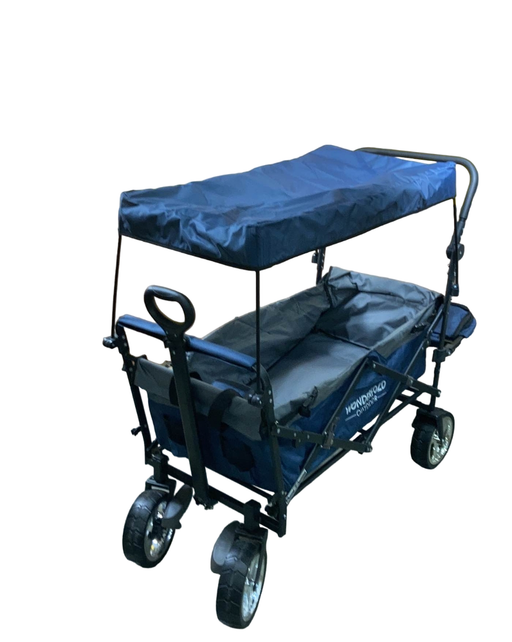 used Wonderfold S4 Push & Pull Premium Utility Folding Wagon with Canopy, S Series, Navy