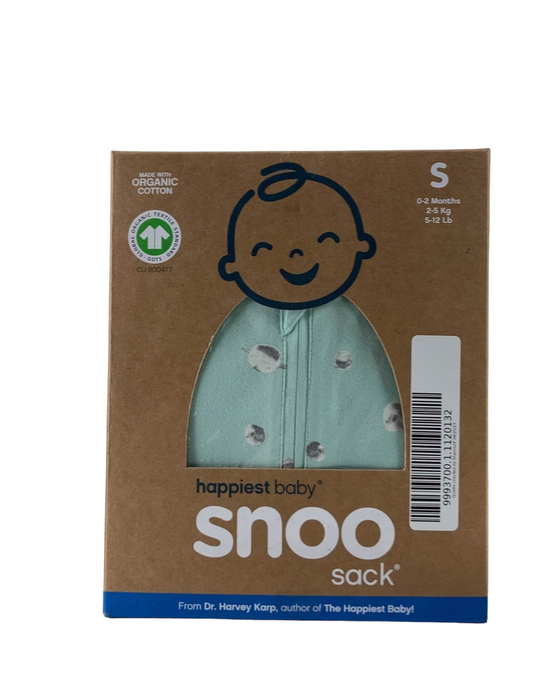 used Happiest Baby SNOO Sack, Small (5-12 lbs), Teal Planets