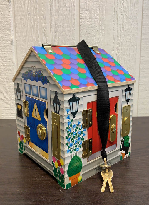 used Melissa & Doug Take-Along Wooden Doorbell Dollhouse