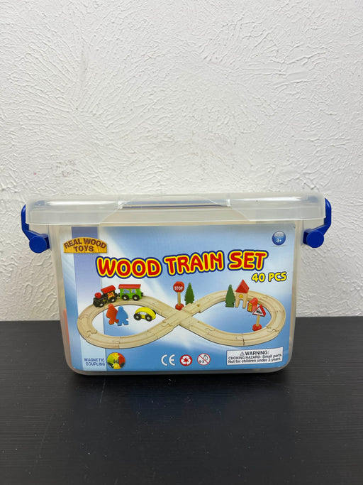 secondhand Real Wood Toys Train Set