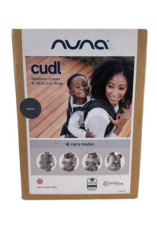 used Nuna Cudl Baby Carrier, Softened Denim