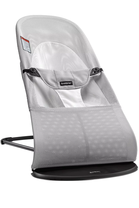 Shop BabyBjorn Bouncer Balance Soft, Light Gray Frame, Silver White Mesh at GoodBuy Gear