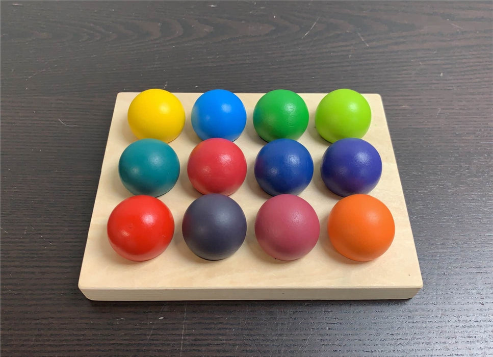 used Rainbow Wooden Balls With Tray