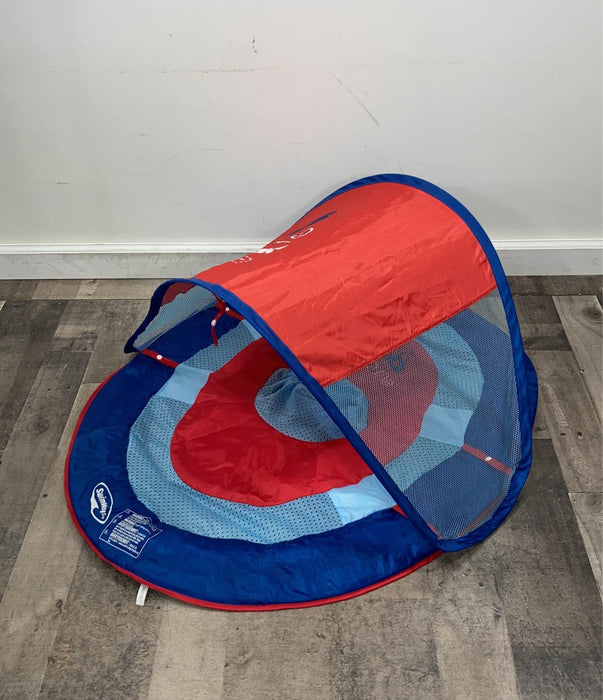 secondhand SwimWays Float with Canopy, Red/Blue