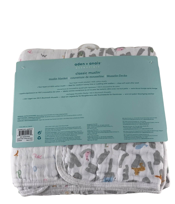 Shop Aden + Anais Essentials Classic Muslin Blanket, Alphabet Animals at GoodBuy Gear
