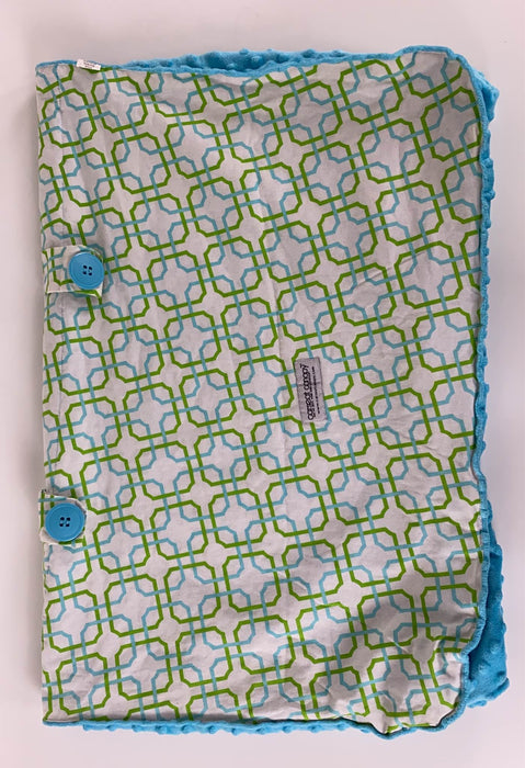 secondhand Carseat Canopy Car Seat Slip Cover, Blue Green Cover Minky