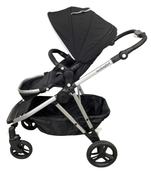 secondhand Mockingbird Single to Double Stroller, 2022, Silver with Black Leather, Watercolor Drops, Black