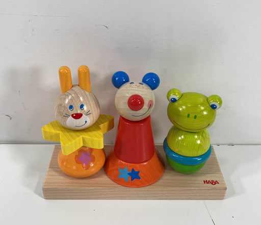 used HABA Animal Garden Wooden Pegging Game