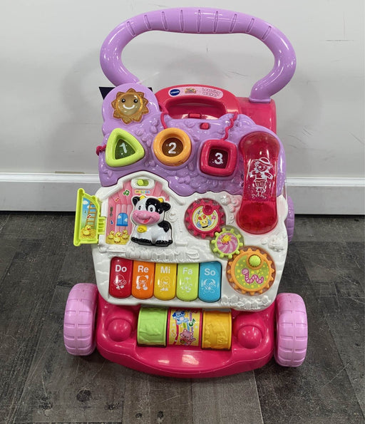 secondhand VTech Sit-To-Stand Learning Walker, - pink & purple