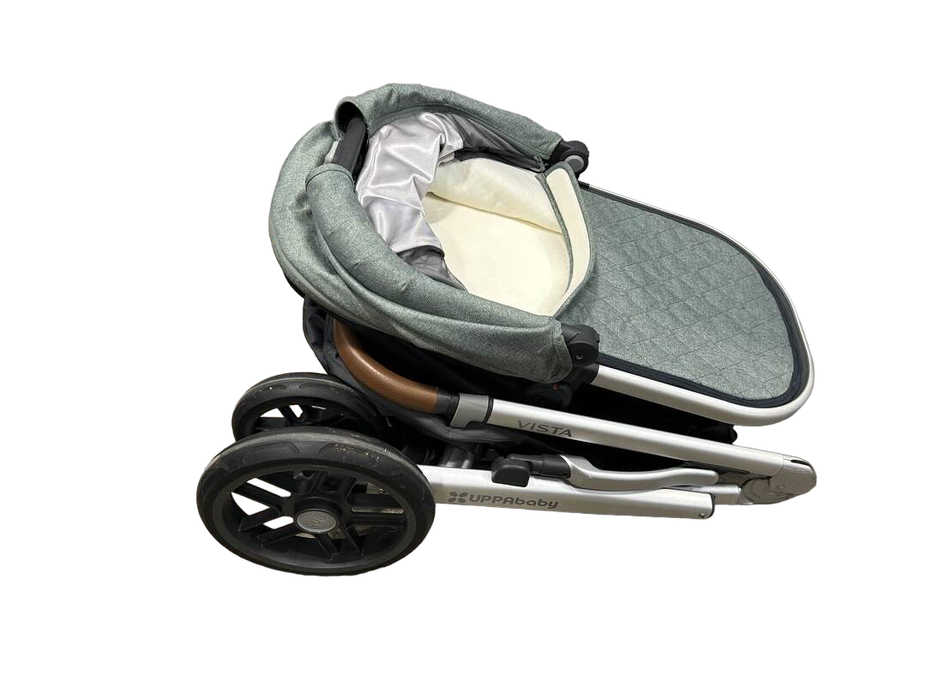 secondhand UPPAbaby Vista Stroller, Frame And Bassinet Only, 2018 Emmett (Green Melange)