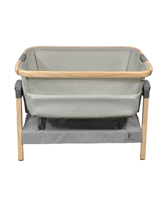 Shop Venice Child California Dreaming Portable Bedside Bassinet, Grey/Wood at GoodBuy Gear