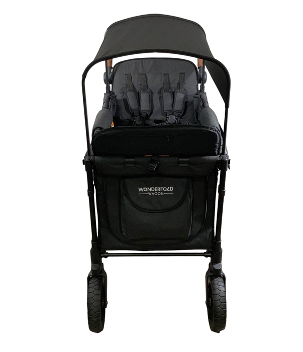 secondhand Wonderfold W4 Luxe Quad Stroller Wagon, 2022, Charcoal Grey with Black Frame