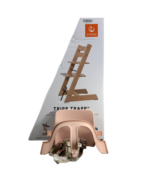 used Stokke Tripp Trapp High Chair With Baby Set, Serene Pink