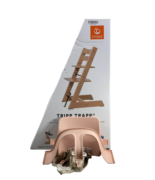 used Stokke Tripp Trapp High Chair With Baby Set, Serene Pink