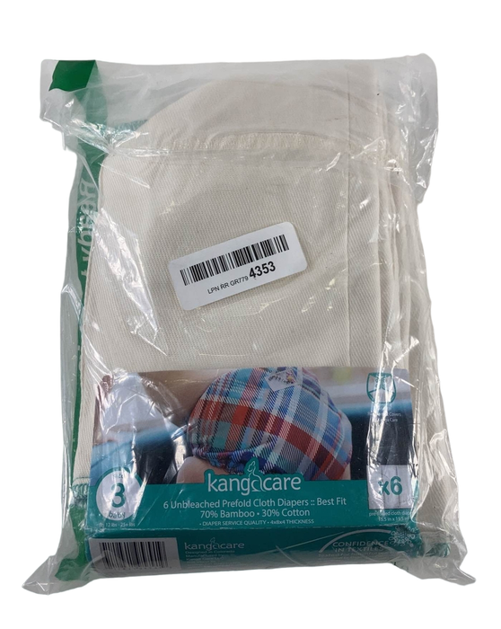 used Kangacare Prefold Cloth Diaper Inserts, Size 3