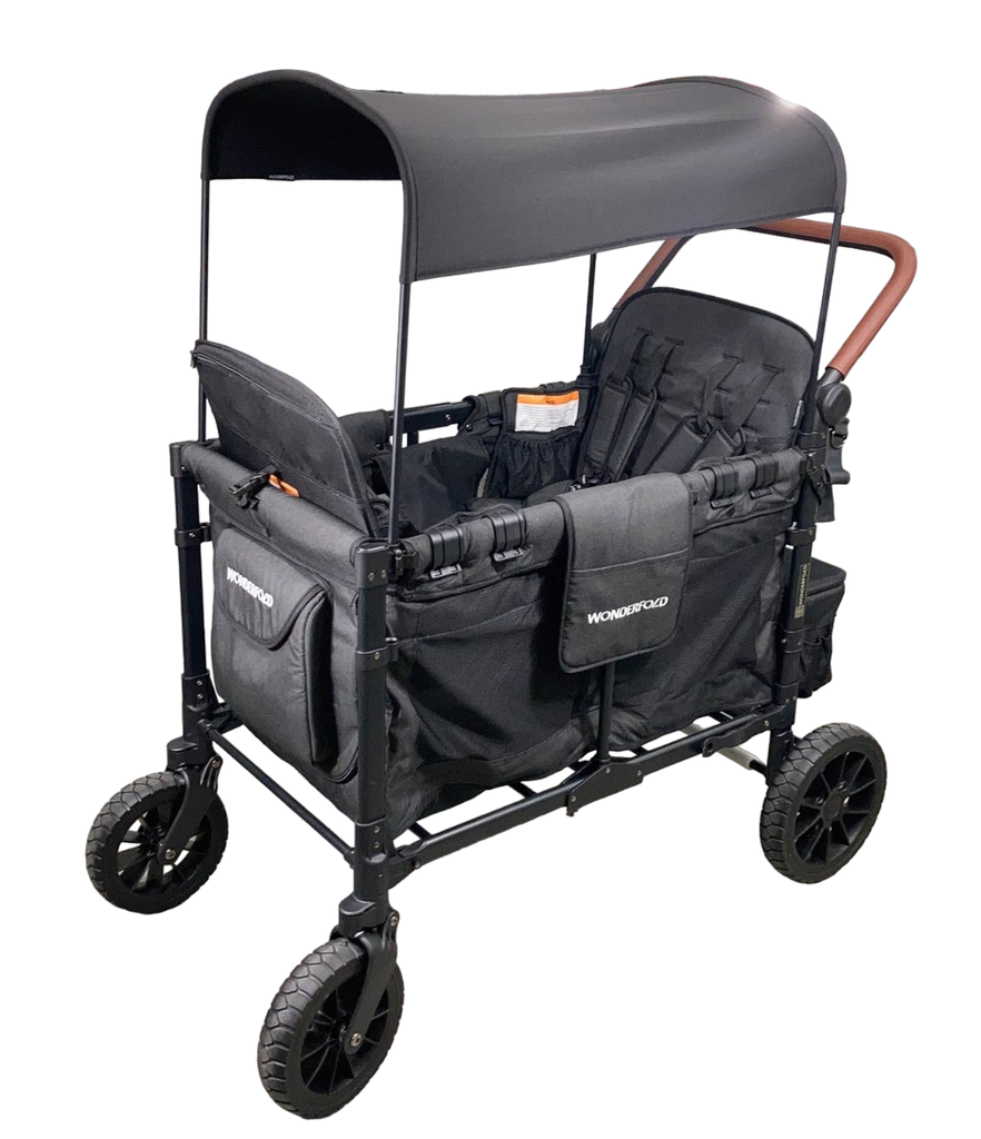 Wonderfold W4 Luxe Quad Stroller Wagon, 2023, Volcanic Black