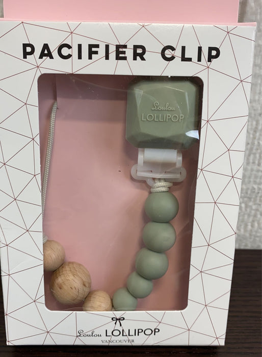 Shop LouLou Lollipop Pacifier Clip, Silver Sage at GoodBuy Gear