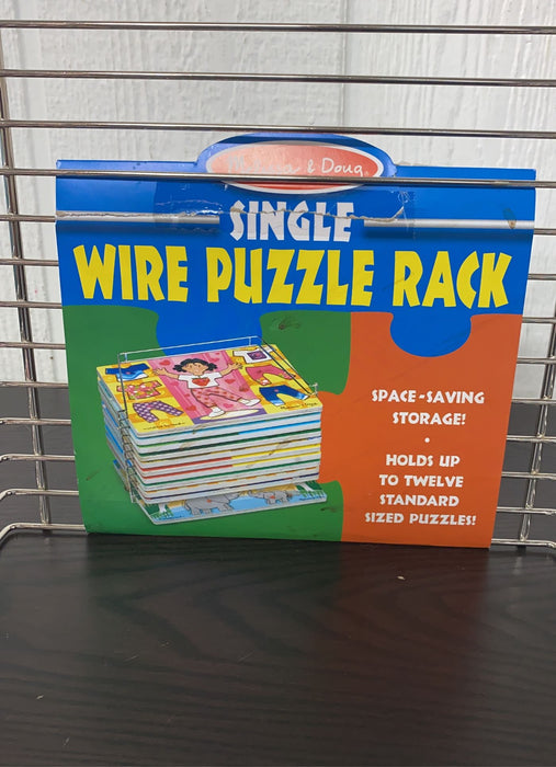 secondhand Melissa & Doug Deluxe Wire Puzzle Storage Rack