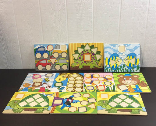 secondhand Melissa & Doug Puzzle Bundle, Big Button Fun