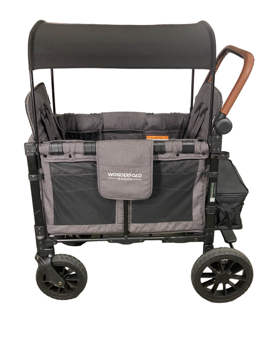 secondhand Wonderfold W2 Luxe Multifunctional Double Stroller Wagon, 2021, Charcoal Black