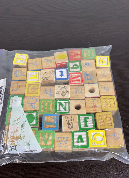 used BUNDLE Wooden Alphabet Blocks