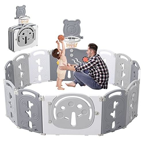 Dripex 14 Panel Baby Playard Foldable Kids Activity Centre