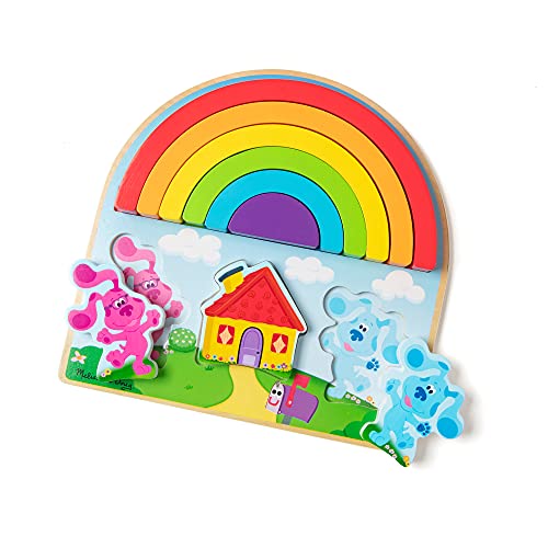 used Melissa & Doug Blue's Clues & You! Wooden Rainbow Stacking Puzzle