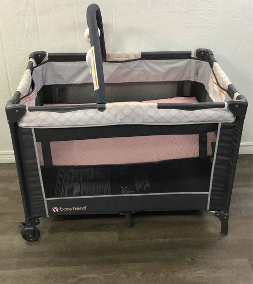 used Baby Trend Portable Playard With Bassinet, & Toy Bar