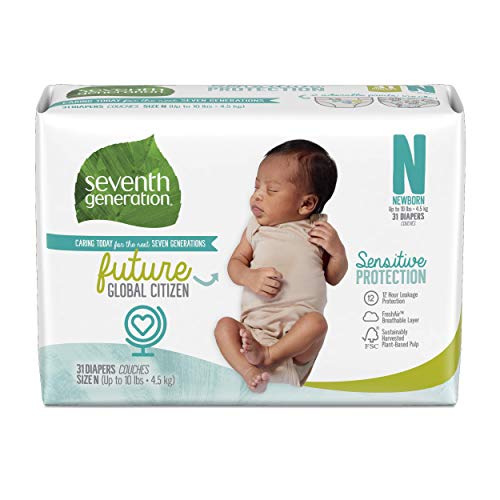 used Seventh Generation Sensitive Protection Diapers, Size 1, 31 Count