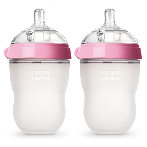 used Comotomo Bottles, 2 Pack, 8oz, Pink