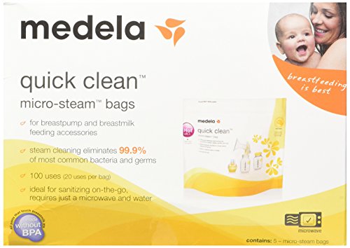 used Medela Quick Clean Micro Steam Bags, Box of 5