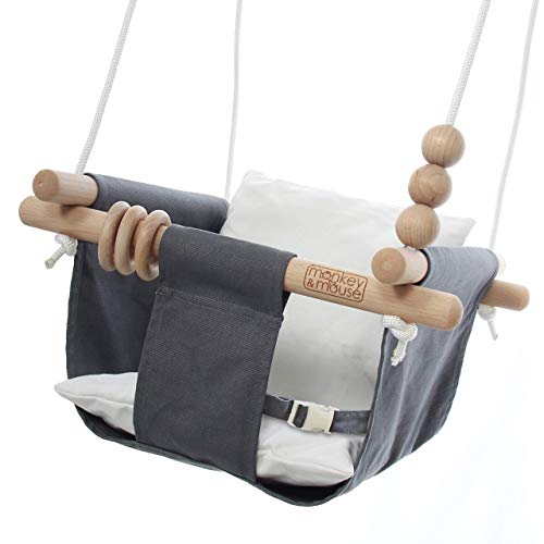 used Monkey & Mouse Canvas and Wooden Hanging Swing