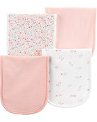 used Carter's Burp Burp Cloth Set 4pk, -white/blue