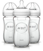 used Philips Avent Natural Glass Baby Bottles, 8oz, 3-Pack