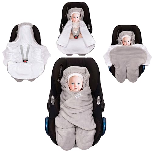 maxi cosi car seat blanket Swaddyl Baby Swaddle Hooded Blanket For Car Seat, Grey