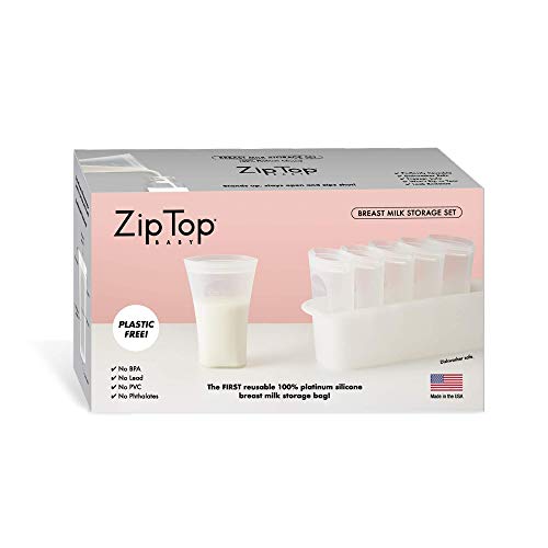 used Zip Top Breast Milk Storage Set with Freezer Tray