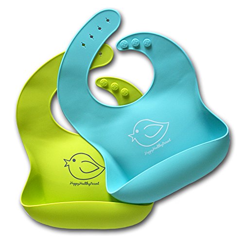 used Happy Healthy Parent Silicone Bib, Set of two