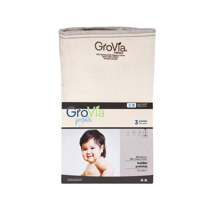 used GroVia Bamboo Prefolds, 3 Pack, Kangcare