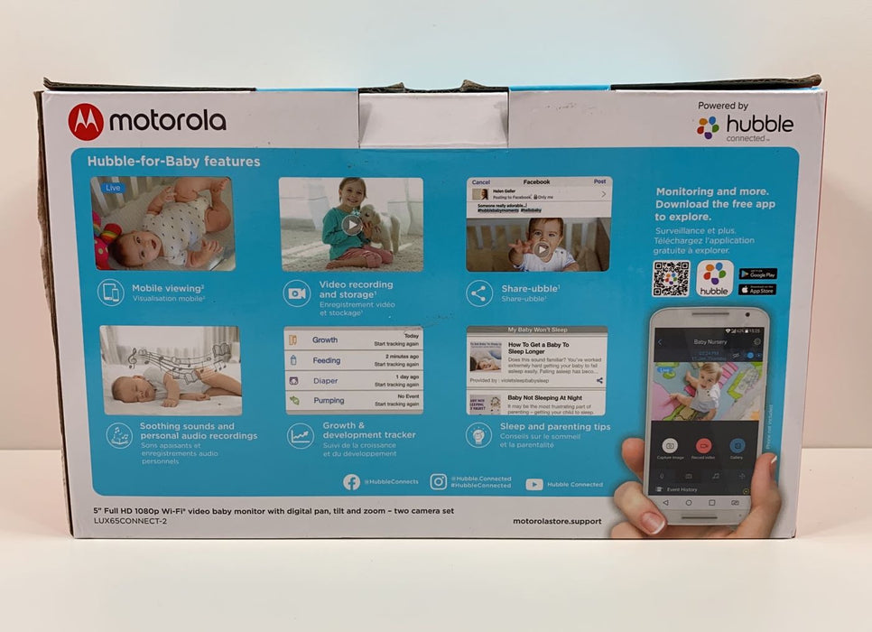 secondhand Motorola Lux65 5" WiFi Baby Monitor with 2 Cameras