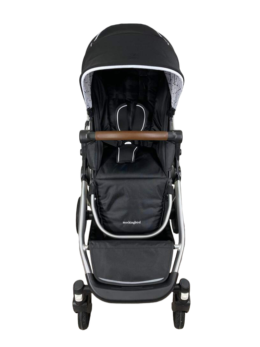 secondhand Mockingbird Single Stroller, 2023, Black, Windowpane, Silver With Penny Leather